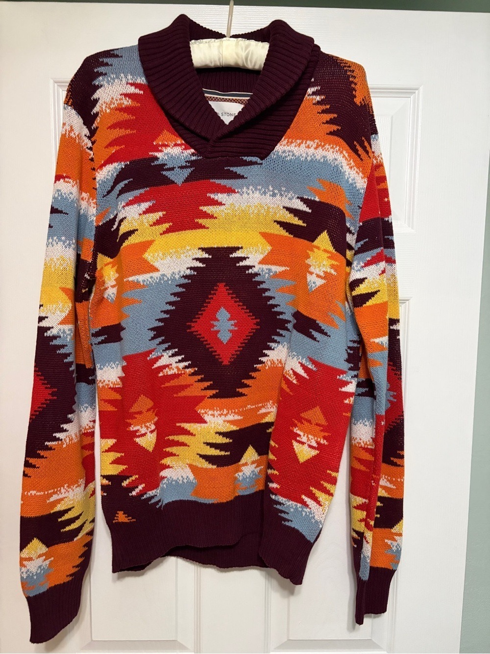 Sun + Stone Ranger Sweater Southwestern Grandpa Core Aztec Cotton BoHo Geo Print